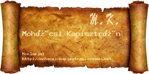 Mohácsi Kapisztrán névjegykártya